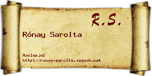 Rónay Sarolta névjegykártya