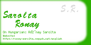 sarolta ronay business card